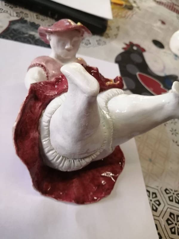 Can-can dancer, clay & sculpture