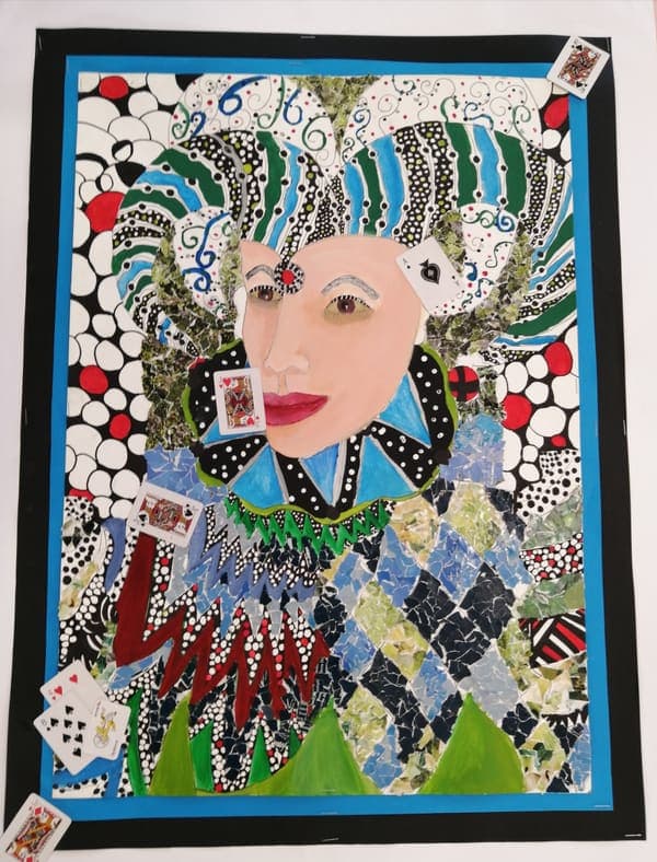 Queen of Hearts, mixed media