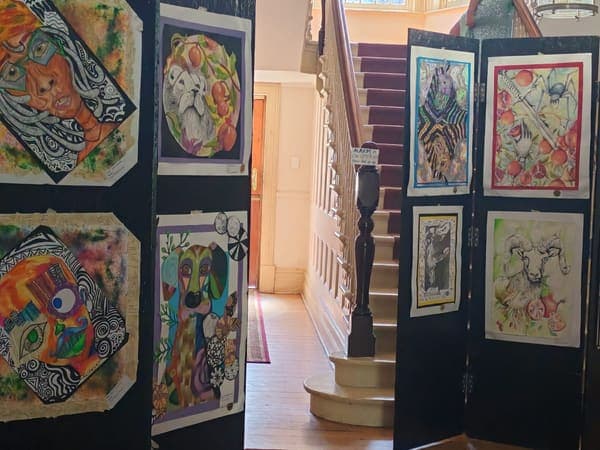 Staircase display boards
