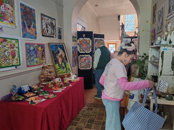 Visitors browsing exhibition