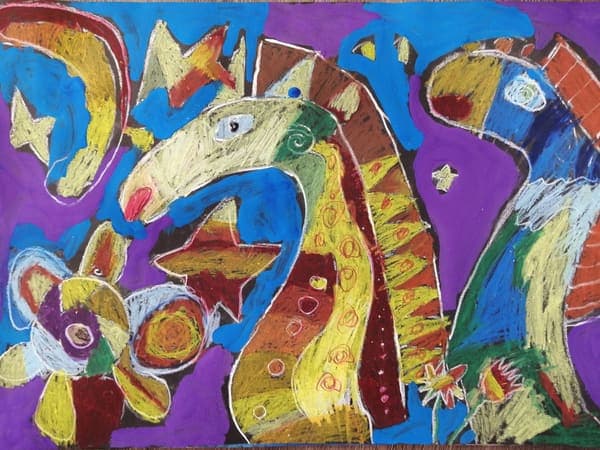 Horse and flower, drawing
