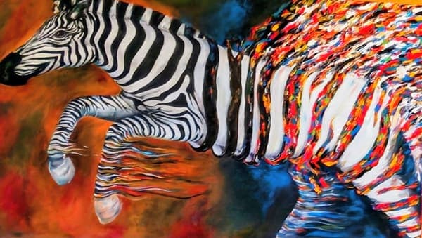Zebra in motion