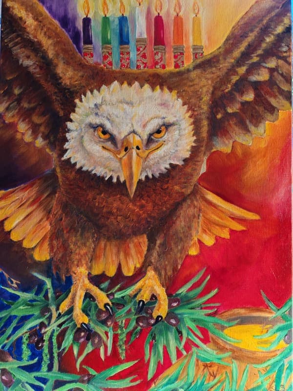 Eagle over the candles
