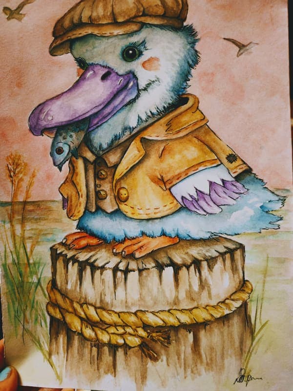 Platypus in a cap