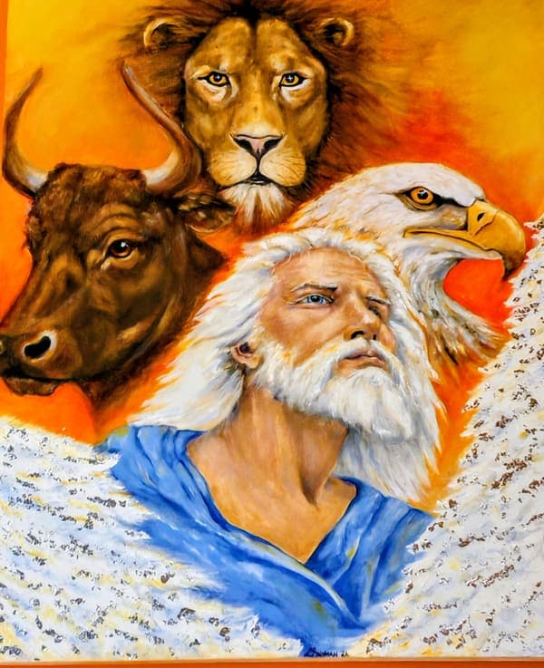 Lion, ox, eagle and man