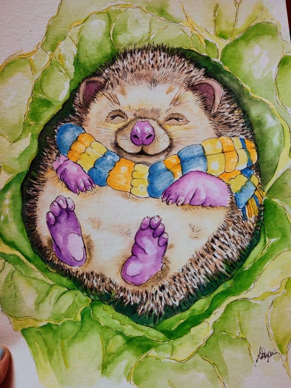 Hedgehog in a scarf